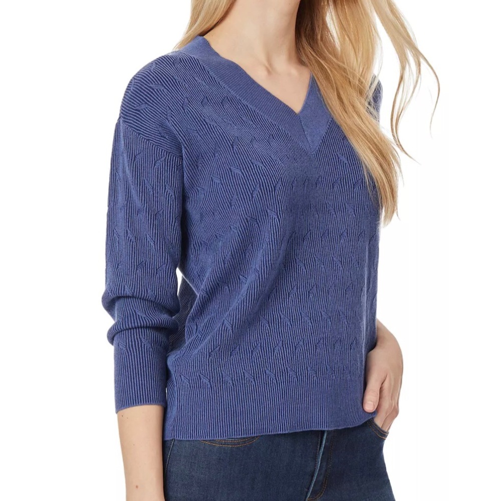 Jones New York, XL, NWT, 100% cotton, V neck sweater